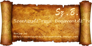 Szentgyörgyi Bonaventúra névjegykártya